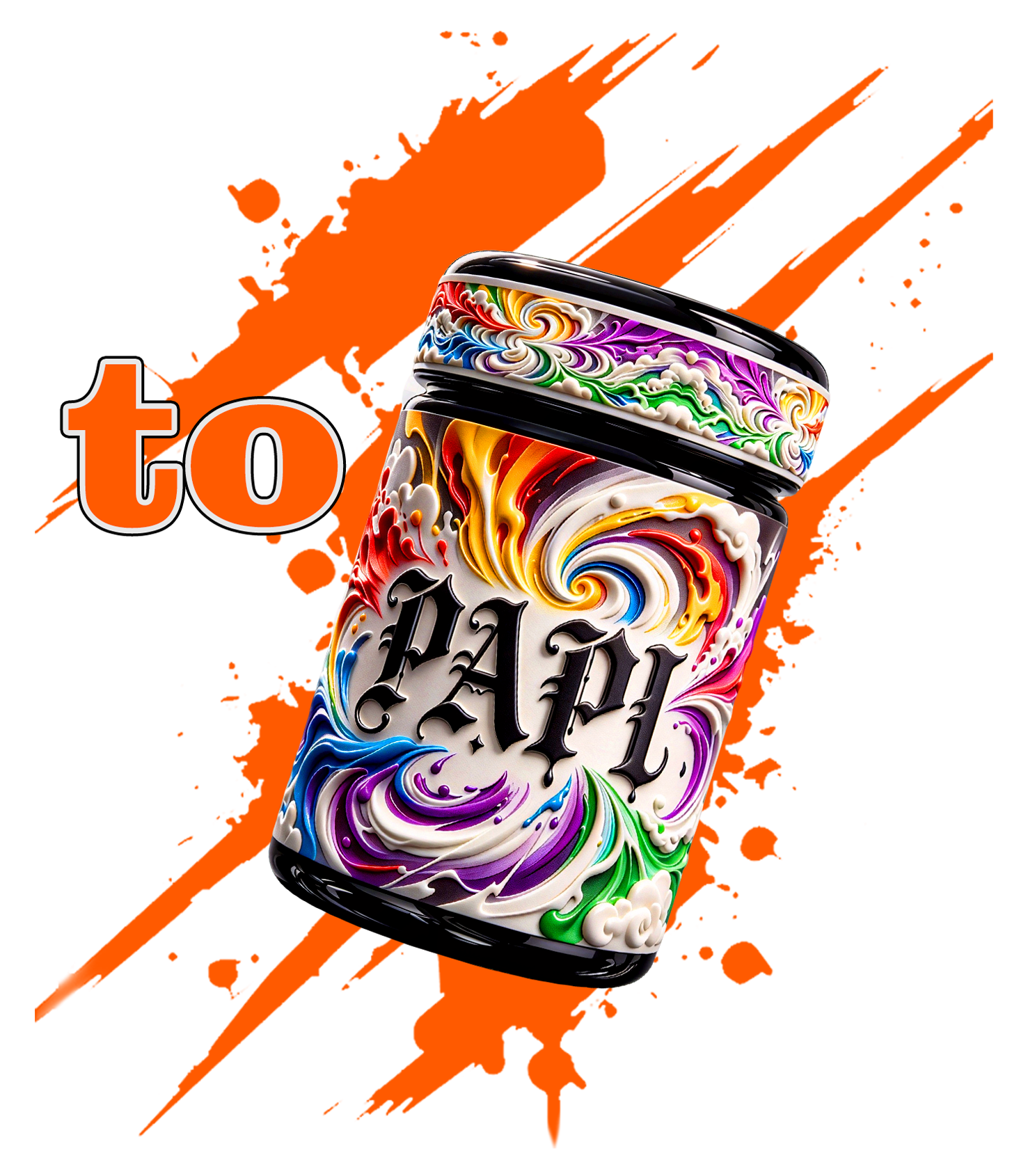 Orange high-build label concept